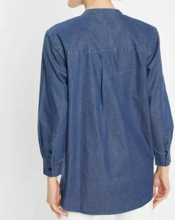 Femme Jodhpur Blouse ajustée Pen bleue