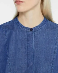 Femme Jodhpur Blouse ajustée Pen bleue