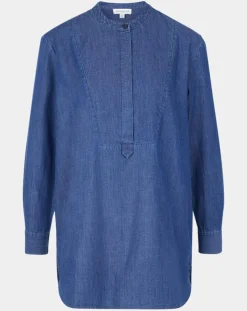 Femme Jodhpur Blouse ajustée Pen bleue