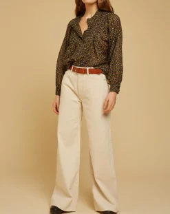 Clearance Chloé Stora Blouse ample en Voile de coton Alba imprimée noire