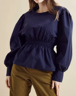 Femme Chloé Stora Blouse Beirut bleu marine