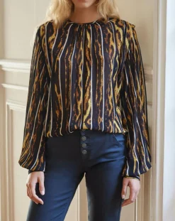 Femme Belair Blouse Bisous noir/marron