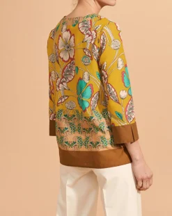 Discount Devernois Blouse Calcuta en Coton imprimée jaune