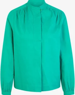Galeries Lafayette Blouse Charlotte à fronces verte