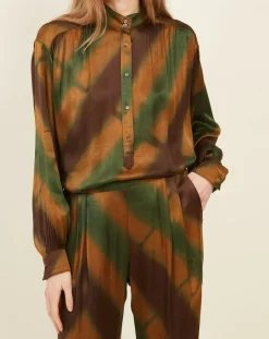 Femme Hartford Blouse Cook vert/doré/marron