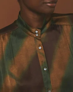 Femme Hartford Blouse Cook vert/doré/marron