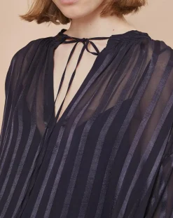 Femme Mare di Latte Blouse Elene à rayures encre