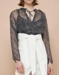New Mare di Latte Blouse Elene granit encre