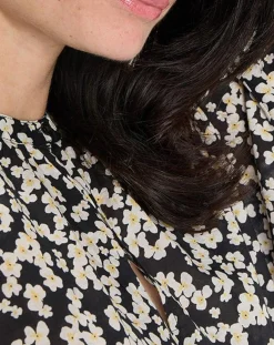 Femme Marc O'Polo Blouse en Coton bio à fleurs noir/écru