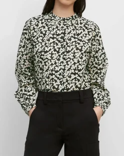 Femme Marc O'Polo Blouse en Coton bio à fleurs noir/écru