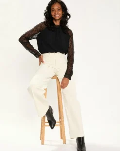 Femme Esprit Blouse en Dentelle noire