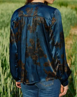 Hot Lauren Vidal Blouse en Soie mélangée Moon saporo