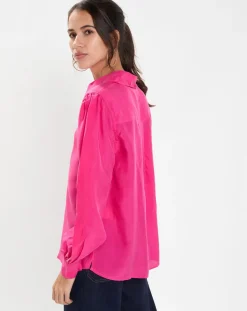 Online Jodhpur Blouse fluide 100% Soie Panos rose fuschia