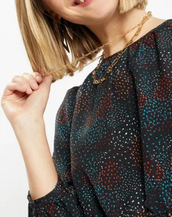 Galeries Lafayette Blouse fluide Gala imprimé noire