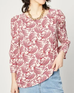 Best Esprit Blouse fluide imprimée rouge/écru