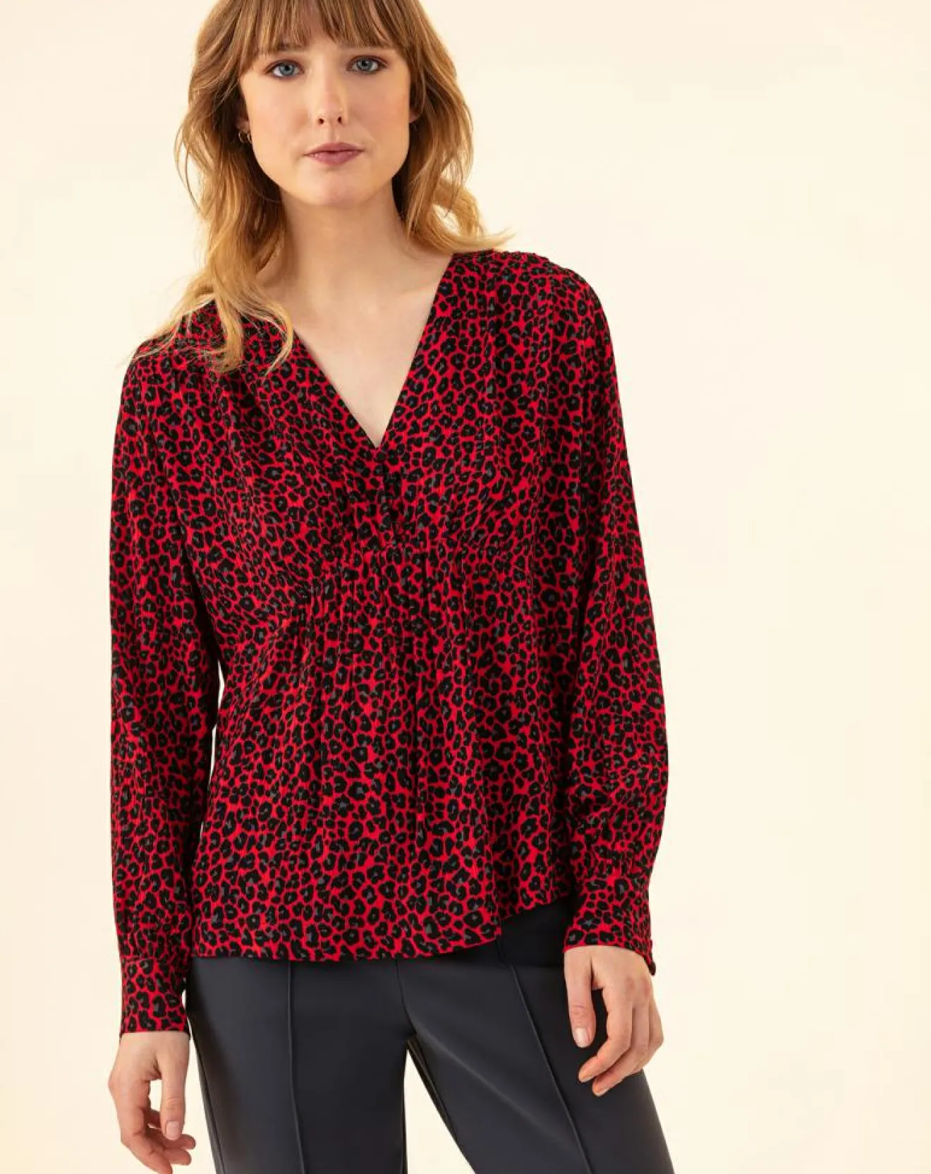 Sale Indies Blouse Ilan leo rouge