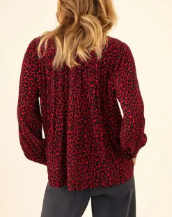 Sale Indies Blouse Ilan leo rouge