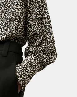 Marc O'Polo Blouse imprimée fleurs blanc/noir