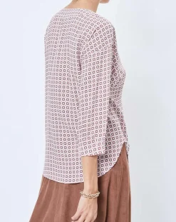 Femme Esprit Blouse imprimée géométrique blanc/multicolore