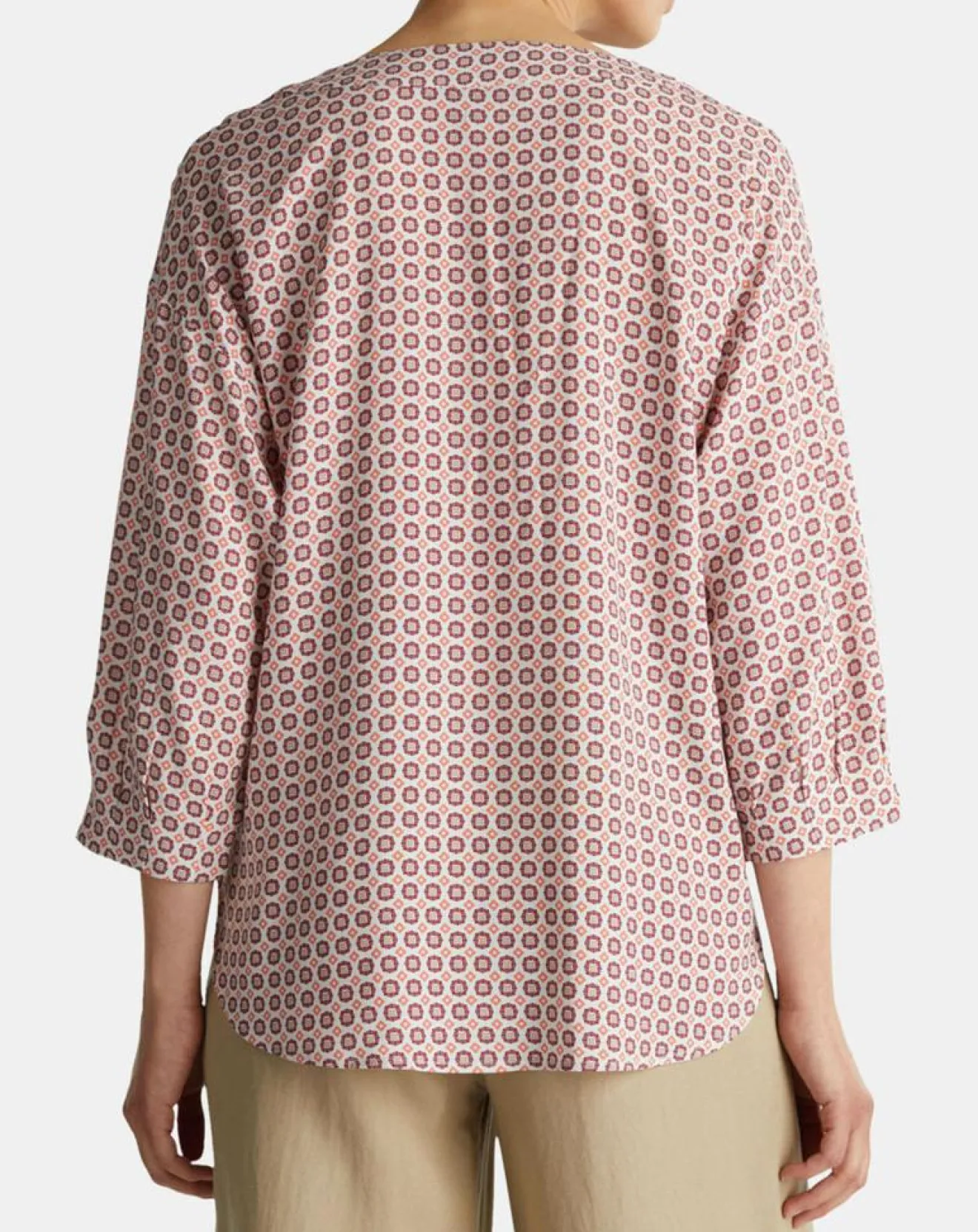 Femme Esprit Blouse imprimée géométrique blanc/multicolore