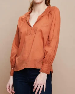 Femme Mare di Latte Blouse Jampa Lace Detail canyon