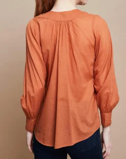 Femme Mare di Latte Blouse Jampa Lace Detail canyon