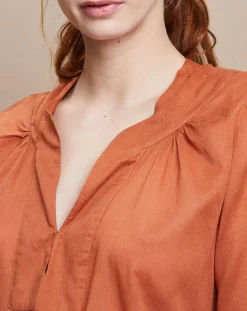 Femme Mare di Latte Blouse Jampa Lace Detail canyon