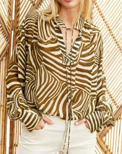 Femme Lauren Vidal Blouse Jane verte