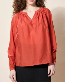 Femme Louizon Blouse loose Olivera rouge