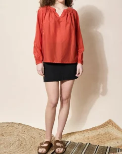Femme Louizon Blouse loose Olivera rouge