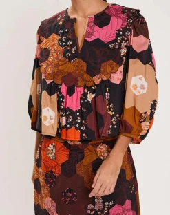 Femme Manoush Blouse Médiéval Patchwork imprimée multicolore