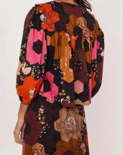 Femme Manoush Blouse Médiéval Patchwork imprimée multicolore