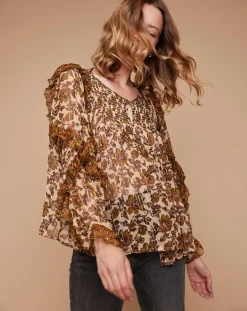 Outlet Louizon Blouse Ottis imprimée vanille