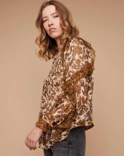 Outlet Louizon Blouse Ottis imprimée vanille