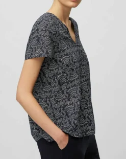 Femme Marc O'Polo Blouse paisley imprimée bleu/blanc