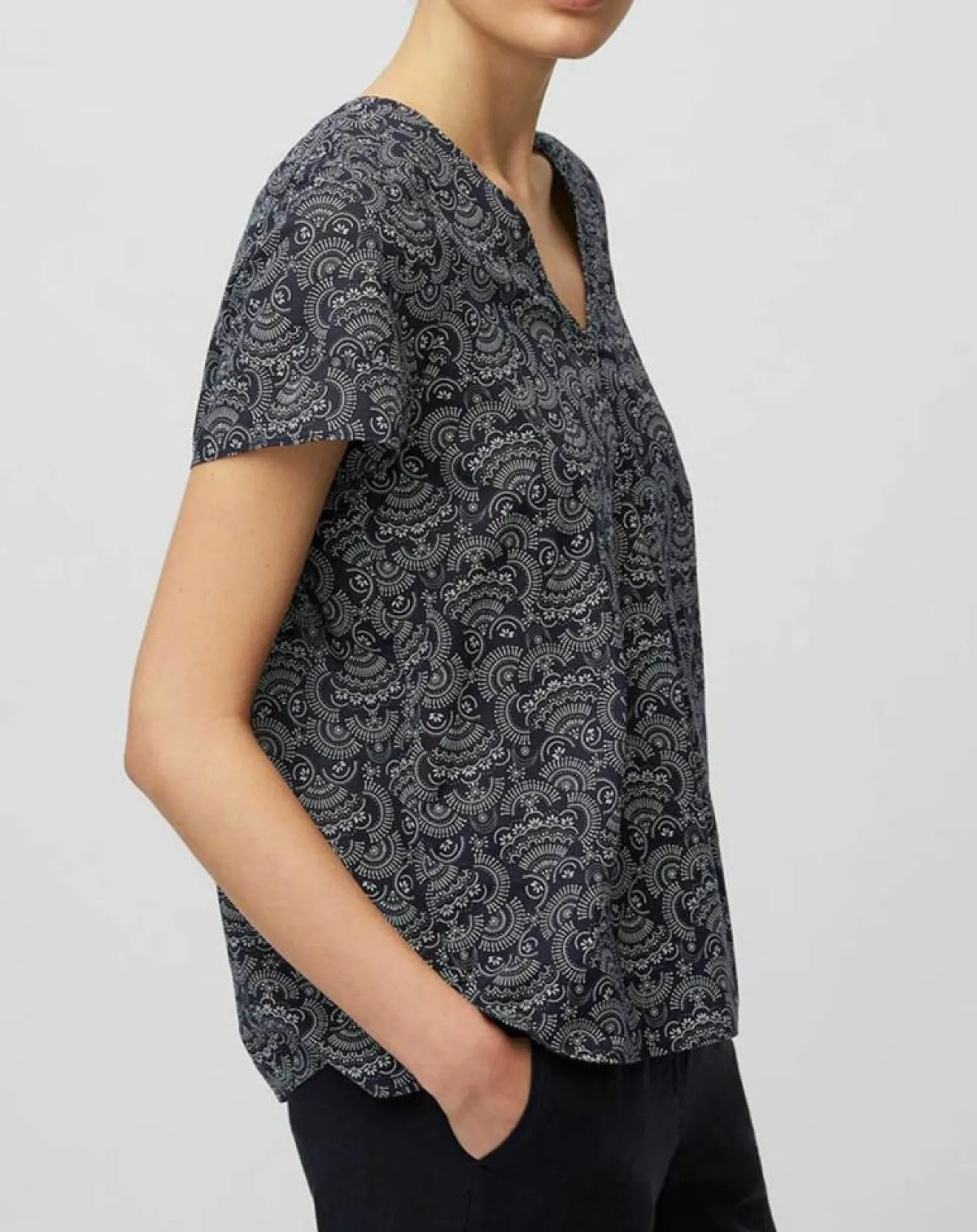 Femme Marc O'Polo Blouse paisley imprimée bleu/blanc