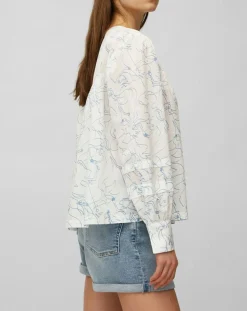 Femme Marc O'Polo Blouse print sirène blanc/bleu