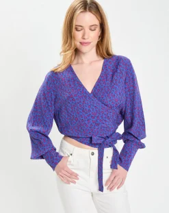 Outlet Galeries Lafayette Blouse Print Tori bleu/violet
