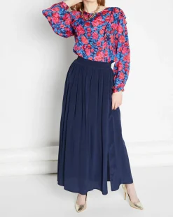 Femme La Petite Etoile Blouse satinée Lexa rose/bleu