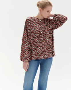 Clearance Caroll Blouse Tess imprimée rouge