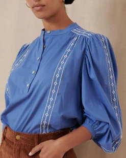Femme Garance Paris Blouse Tevy bleue