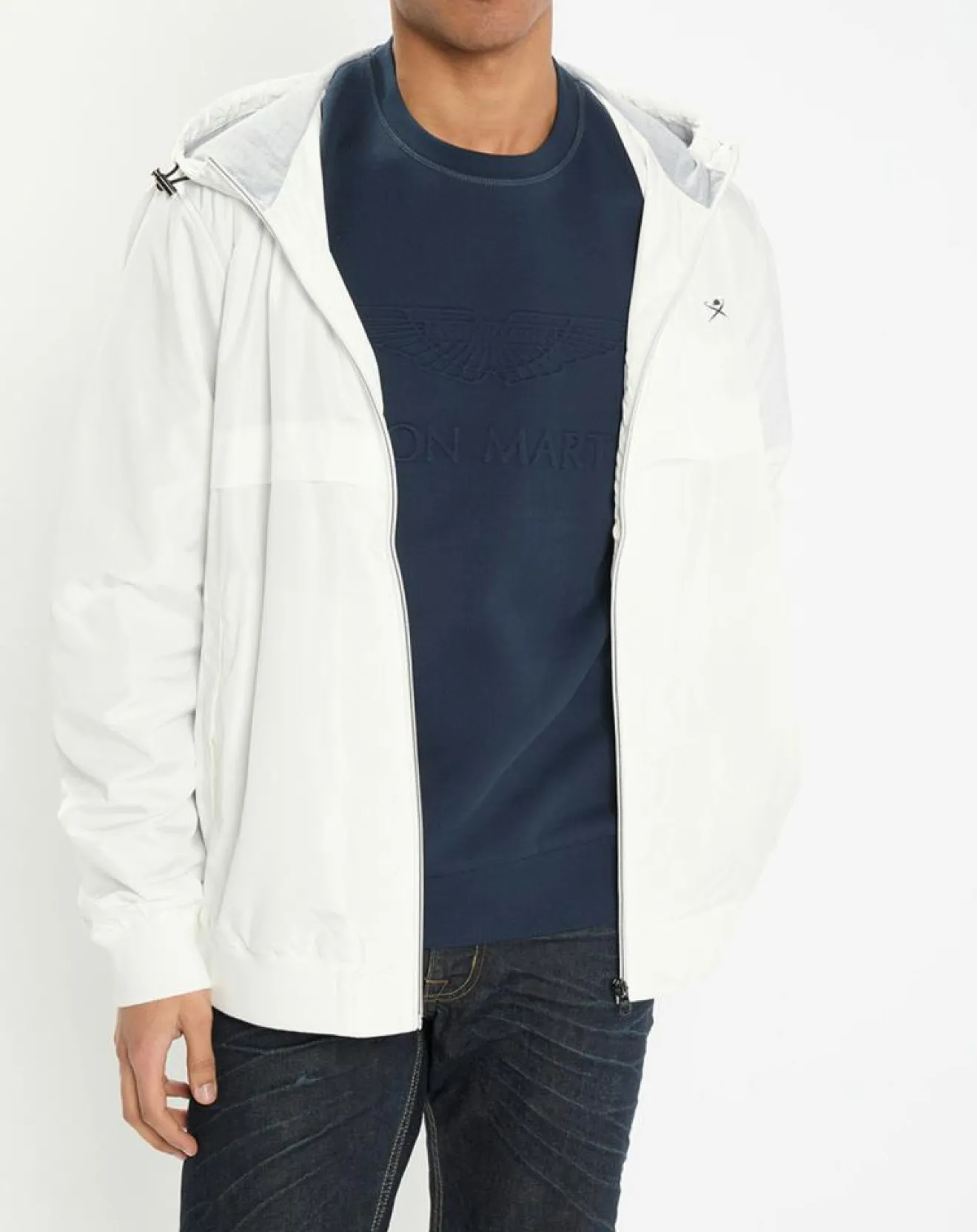 Homme Hackett London Blouson à capuche Sport écru