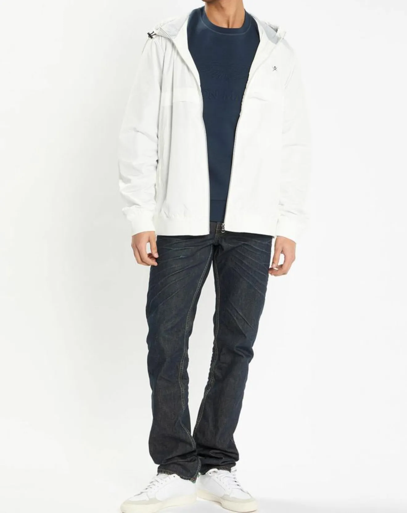 Homme Hackett London Blouson à capuche Sport écru