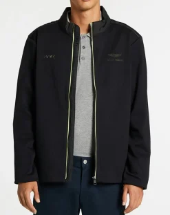 Homme Hackett London Blouson Aston Martin Racing Jersey bimatière noir