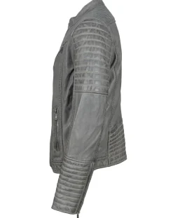 Blue Wellford Blouson Biker en Cuir Junior gris