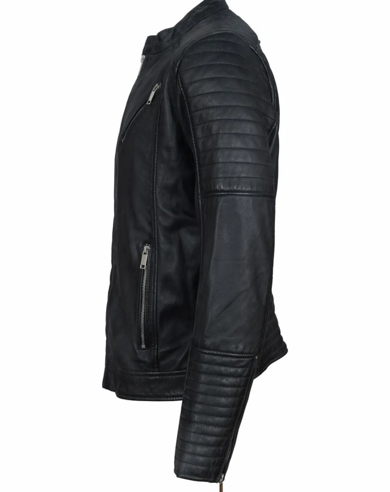 Best Blue Wellford Blouson Biker en Cuir Junior noir