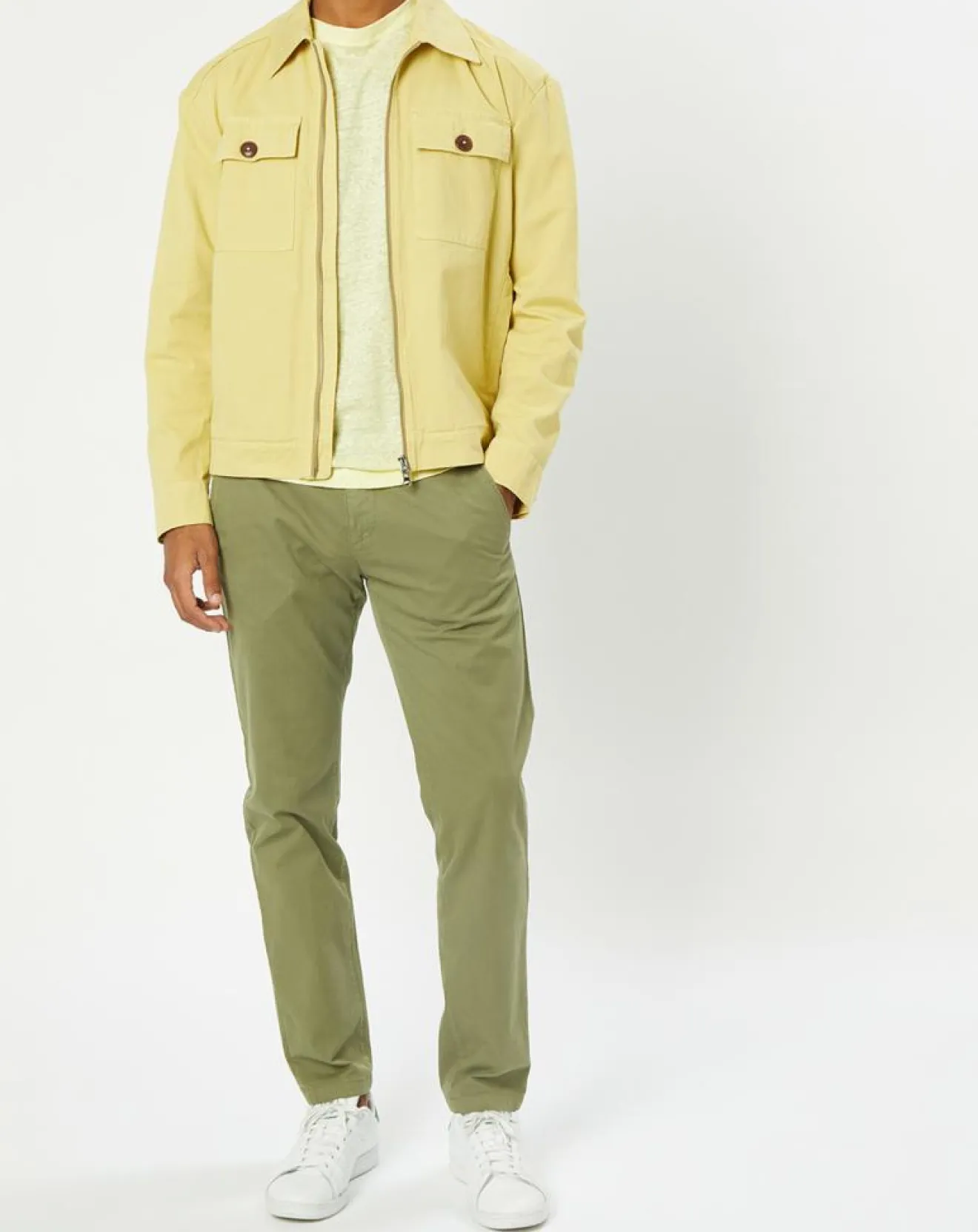 Homme Marc O'Polo Blouson Coton Organic Double Poche jaune clair