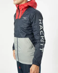 Homme Hackett London Blouson Coupe-vent à capuche Aston Marting Racing multicolore