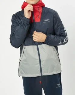 Homme Hackett London Blouson Coupe-vent à capuche Aston Marting Racing multicolore