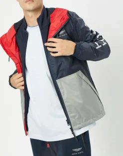 Homme Hackett London Blouson Coupe-vent à capuche Aston Marting Racing multicolore